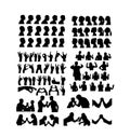 Avatar and Hand Gesture Sign Silhouettes