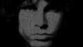 Face of singer of the doors, Jim Morrison, made with numbers running