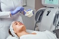 Face Skin Care. Close-up Of Woman Getting Facial Hydro Microdermabrasion Peeling Treatment At Cosmetic Beauty Spa Clinic Royalty Free Stock Photo