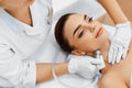 Face Skin Care. Diamond Microdermabrasion Peeling Treatment, Beauty Spa. Cosmetology. Royalty Free Stock Photo