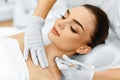 Face Skin Care. Diamond Microdermabrasion Peeling Treatment, Beauty Spa. Cosmetology. Royalty Free Stock Photo