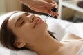 Face Skin Care. Woman Receiving Serum Treatment In Beauty Salon Royalty Free Stock Photo