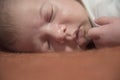 Face of a sleeping newborn baby Royalty Free Stock Photo