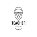Face smile teacher beard logo design Royalty Free Stock Photo