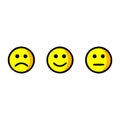 Face smile vector icon. Positive, negative and neutral Royalty Free Stock Photo