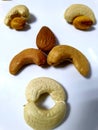 A face by some types of mix nuts
