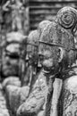 Face of a statue of a scholar at Khai Dinh Emperor`s Mausoleum in Vietnam Royalty Free Stock Photo