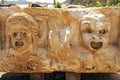 Face on the stone bas-reliefs in the ancient city Myra Royalty Free Stock Photo