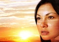 Face on a sunset Royalty Free Stock Photo