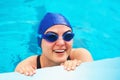Face of swimmer woman