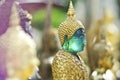 Face of thai Buddha Green Statue closeup