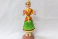 Face of a Thanjavur dancing doll Called as Thalaiyatti Bommai in Tamil language with look alike traditional dress and oranments