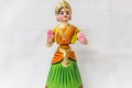 Face of a Thanjavur dancing doll Called as Thalaiyatti Bommai in Tamil language with look alike traditional dress and oranments Royalty Free Stock Photo