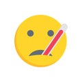 Face with thermometer vector flat colour icon Royalty Free Stock Photo