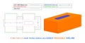 Face tissue box perfect die line and 3D box vector file 9.5x4.75x5.25 inch box die line Royalty Free Stock Photo