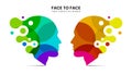 Face to face. Two creative minds. Vector Royalty Free Stock Photo