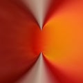 face to face twin torus shape with points in red orange and yellow