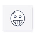 Face with tongue line icon. Editable illustration