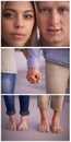 Face touch, happy couple and portrait for commitment in healthy relationship, love and holding hands in travel. Man Royalty Free Stock Photo