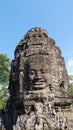 Face tower at the Bayon Temple in Angkor wat complex, Siem Reap Cambodia Royalty Free Stock Photo