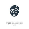 Face treatments icon vector. Trendy flat face treatments icon from user collection isolated on white background. Vector