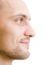 Face unshaven young man in profile Royalty Free Stock Photo