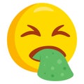 Face Vomiting Emoji Icon Illustration. Nauseated Symbol Emoticon Design Vector.