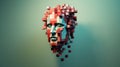 face voxel human head Royalty Free Stock Photo