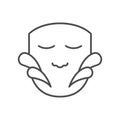 Face washing line outline icon