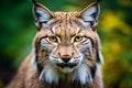 Face of wild Lynx wildcat in forest