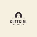 Face women with bob haircut logo