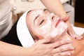 Face of women getting a spa treatment Royalty Free Stock Photo