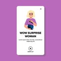 face wow surprise woman vector