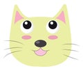 A yellow-colored happy cat vector or color illustration