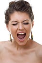 Face of a young crying woman Royalty Free Stock Photo