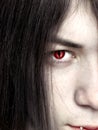 Face of a young male vampire close up Royalty Free Stock Photo