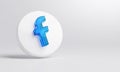Facebook Acrylic Glass Icon Account Promotion Template White Background 3D Rendering