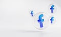 Facebook Acrylic Icon Inside Bubble Glass Copy Space 3D