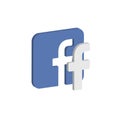 Facebook 3D icon realistic, Facebook is a popular social networking