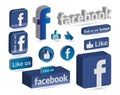 Facebook 3D logo like buttons icon