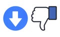 Facebook dislike and new downvote button of Empathetic Emoji Reactions Royalty Free Stock Photo