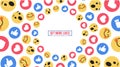 Facebook Emoji icons. Vector social media background. Vector illustration