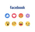 Facebook Emoji icons. Vector social media background. Vector illustration