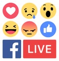 Facebook emoji like live love Royalty Free Stock Photo