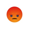 Facebook emoticon button. Angry Emoji Reaction for Social Network. Kyiv, Ukraine - January 12, 2020