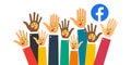 Facebook emoticon button. Care Emoji Reaction for Social Network. Kyiv, Ukraine - April 25, 2020