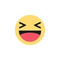 Facebook emoticon button. Haha Emoji Reaction for Social Network. Kyiv, Ukraine - December 16, 2019