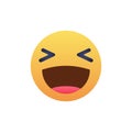 Facebook emoticon button. Haha Emoji Reaction for Social Network. Kyiv, Ukraine - January 12, 2020