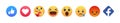 Facebook emoticon buttons. Collection of Emoji Reactions for Social Network. Kyiv, Ukraine - May 10, 2020
