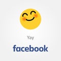 Facebook emotion icon. Yay smiling emoji vector